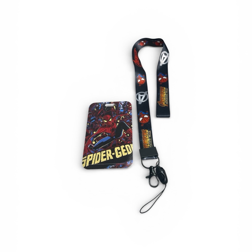Spider-Man Phone ID and Lanyard Set - Black and Red
